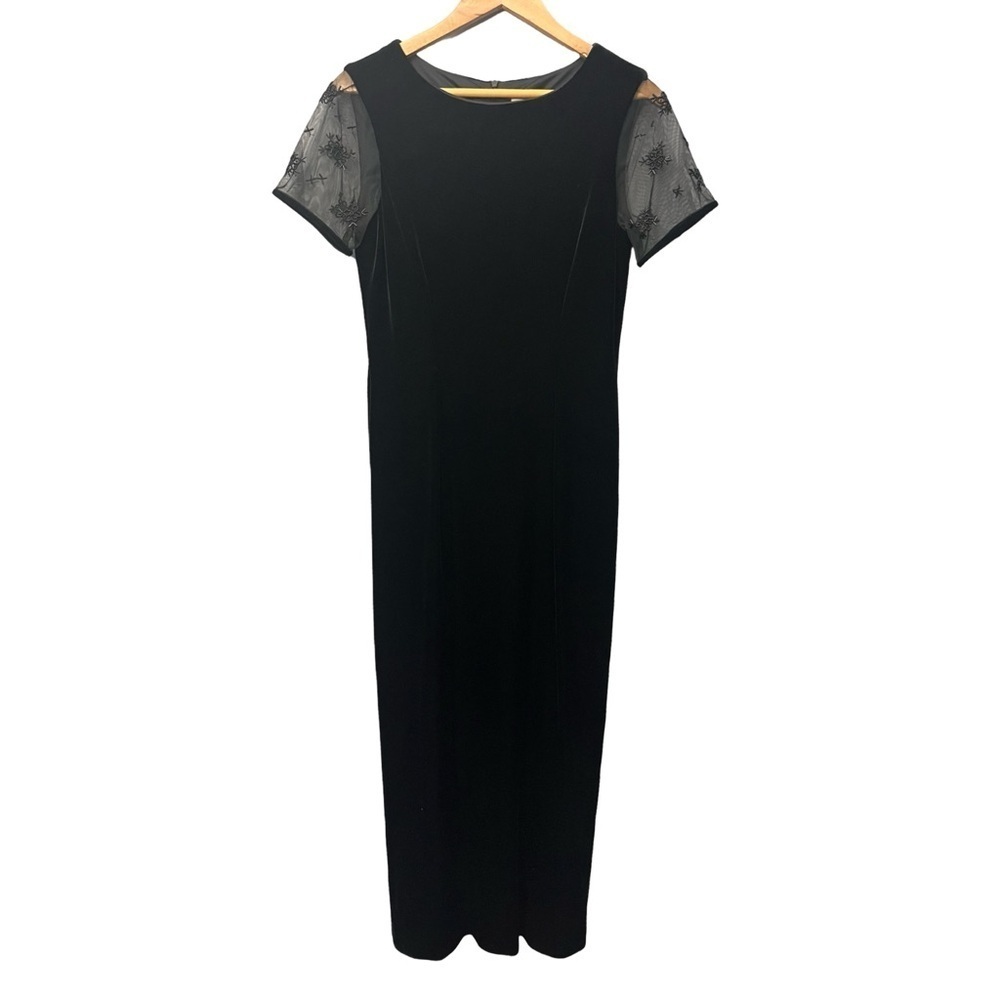 90’s Vintage Robbie Bee Black Velvet Midi Dress